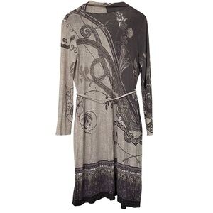 Chico’s Cardigan Open Front with Belt Women’s Size 1 Floral Contrasting Casual